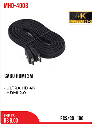 CABO HDMI 3M 100pç=8$