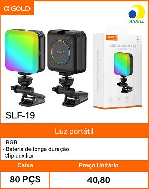 Luz portatil RGB - Caixa 80 PCS Preco Unitario 40,80