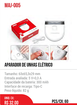 APARADOR DE UNHAS ELÉTRICO 60pç=32$