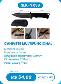CANIVETE MULTIFUNCIONAL UNID. CX: R$ 54,00 PCS/CX: 40