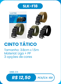 CINTO TÁTICO UNID. CX: R$ 12,50 PCS/CX: 100