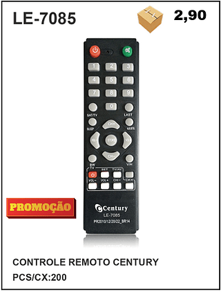 CONTROLE REMOTO CENTURY 200pç=2,9$