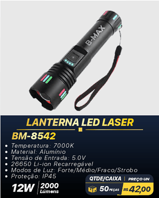 LANTERNA LED LASER 50 PÇS R$42,00