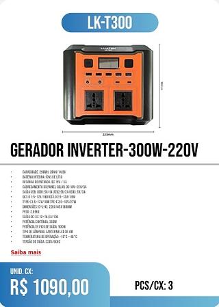 Gerador Inverter-300W-220v 3pç=1090$