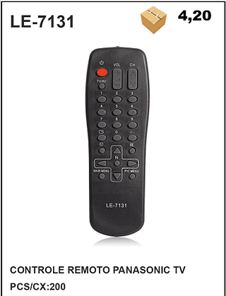 CONTROLE REMOTO PANASONIC TV 200pç=4,2$
