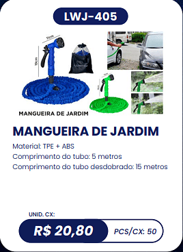 MANGUEIRA DE JARDIM UNID. CX: R$ 20,80 PCS/CX: 50