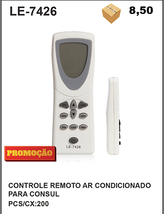 CONTROLE REMOTO AR CONDICIONADO PARA CONSUL 200PÇ=8,5$