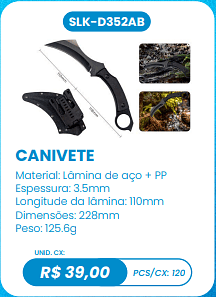 CANIVETE UNID. CX: R$ 39,00 PCS/CX: 120