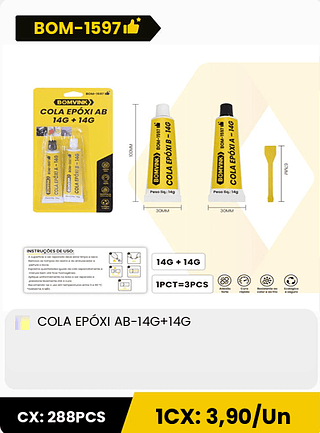 COLA EPÓXI AB-14G+14G CX: 288PCS ICX: 3,90/Un