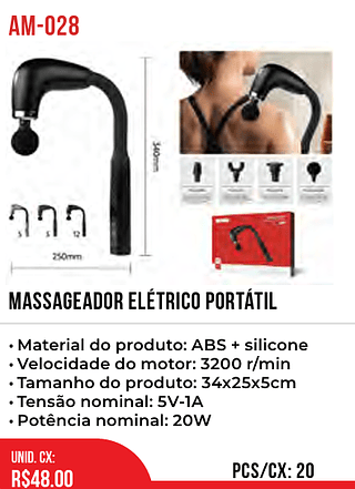 Massageador Elétrico Portátil 20pç=48$