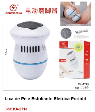 Lixa de Pé e Esfoliante Elétrica Portátil R$ 19,8 PCS/CX: 60