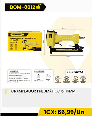 GRAMPEADOR PNEUMATICO 6-16MM CX: 10PCS 1CX: 66,99/Un