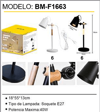 Luminária de Mesa 12PCS/CX Unid.CX:53,00