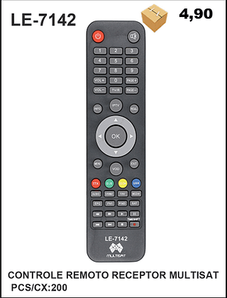 CONTROLE REMOTO RECEPTOR MULTISAT 200pç=4,9$