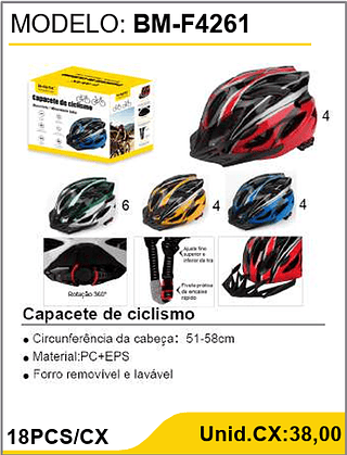 Capacete de ciclismo 18PCS/CX Unid.CX:38,00