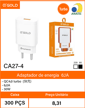 Adaptador de energia6.1A Caixa 300 PCS Preco Unitario 8,31