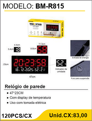 Relógio de parede 120PCS/CX Unid.CX:83,00
