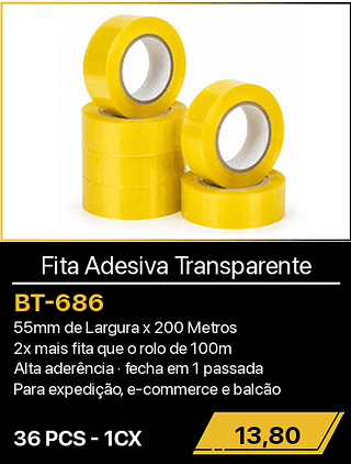 Fita Adesiva Transparente 36PCS R$13,80