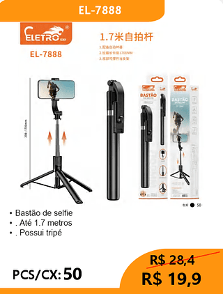 BASTÃO DE SELFIE PCS/CX:50 R$19,9