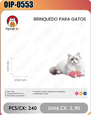 BRINQUEDO PARA GATOS PCS/CX: 240 Unid.CX: 2,90