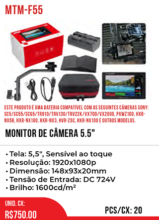 MONITOR DE CÂMERA 5.5" 20pç=750$