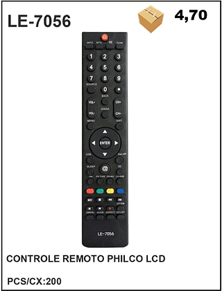 CONTROLE REMOTO PHILCO LCD 200pç=4,7$