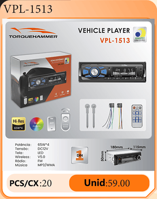 Rádio Veicular PCS/CX:20 Unid:59.00