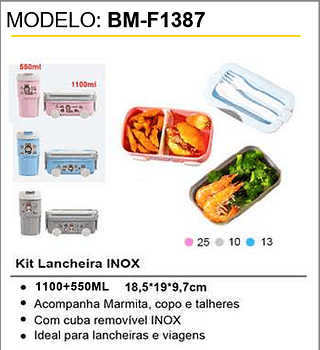 Kit Lancheira INOX 48PCS/CX Unid.CX:15,50