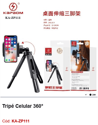 Tripé Celular 360° R$ 7,2 PCS/cx:200