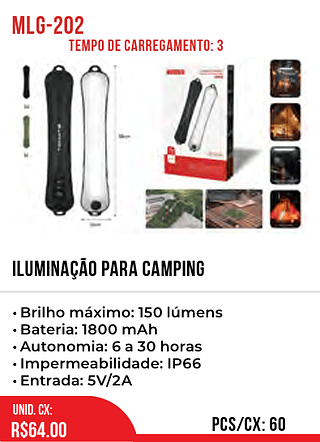 ILUMINAÇÃO PARA CAMPING 60pç=64$