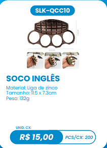 SOCO INGLÊS UNID. CX: R$ 15,00 PCS/CX: 200