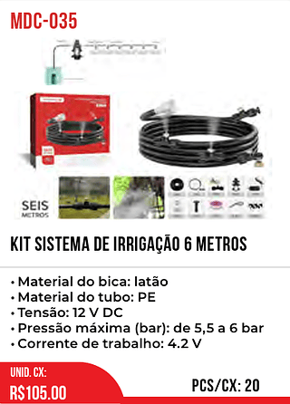 KIT Sistema De Irrigação 6 METROS 20pç=105$