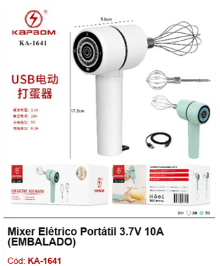 Mixer Elétrico Portátil 3.7V 10A R$ 27 PCS/CX:50