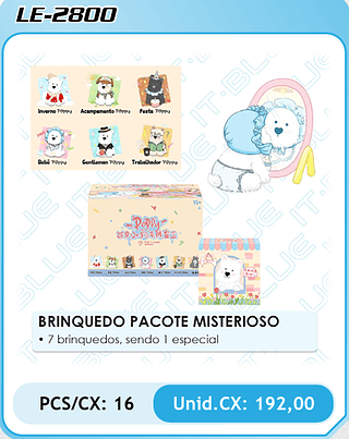 BRINQUEDO PACOTE MISTERIOSO PCS/CX: 16 Unid.CX: 192,00
