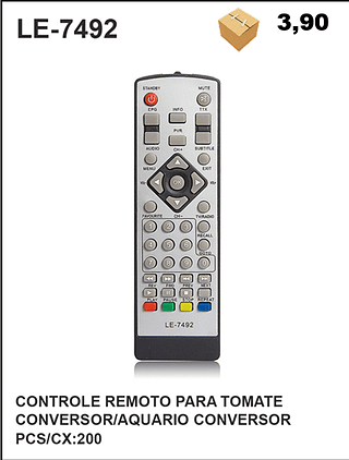 CONTROLE REMOTO PARA TOMATE CONVERSOR/AQUARIO CONVERSOR 200PÇ=3,9$
