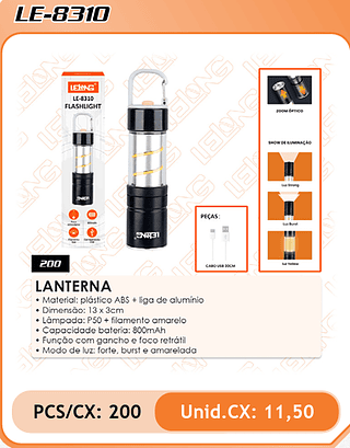 LANTERNA 200PÇ=11,5$