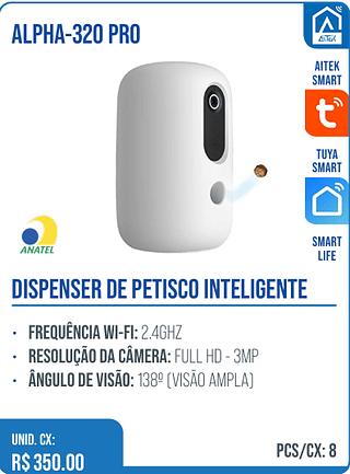 DISPENSER DE PETISCO INTELIGENTE UNID. CX: R$ 350.00 PCS/CX: 8