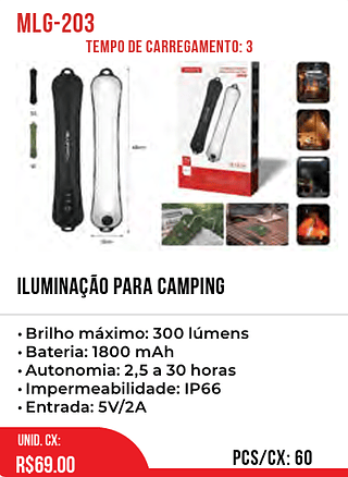 ILUMINAÇÃO PARA CAMPING 60pç=69$