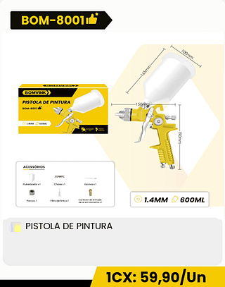 PISTOLA DE PINTURA CX: 20PCS 1CX: 59,90/Un