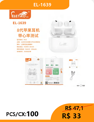 FONE BLUETOOTH PCS/CX:100 R$33