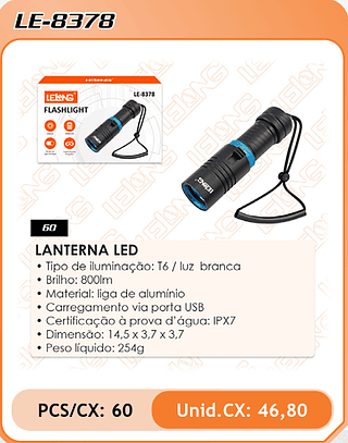 LANTERNA LED 60PÇ=46,8$