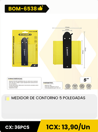 MEDIDOR DE CONTORNO 5 POLEGADAS CX: 36PCS 1CX: 13,90/Un
