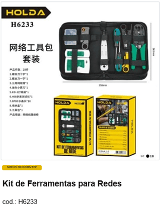 Kit de Ferramentas para Redes R$ 56,7 PC/CX:10