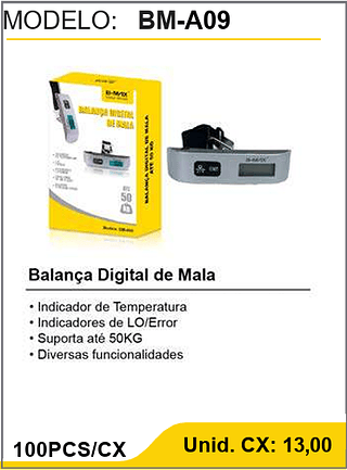 Balança Digital de Mala 100PCS/CX Unid. CX: 13,00
