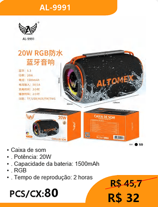 Caixa de som PCS/CX:80 R$ 32
