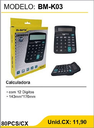 Calculadora 80PCS/CX Unid.CX: 11,90