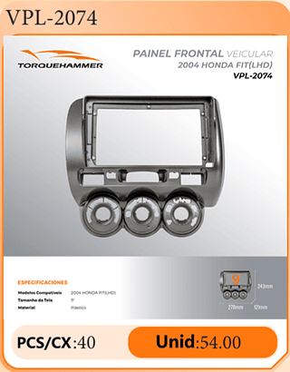 PAINEL FRONTAL VEICULAR 2004 HONDA FIT(LHD) PCS/CX:40 Unid:54.00