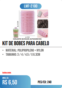 kit de Bobes para cabelo PCS/CX: 240 UNID. CX: r$ 6,50