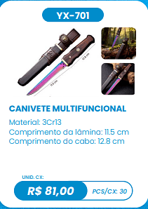 CANIVETE MULTIFUNCIONAL UNID. CX: R$ 81,00 PCS/CX: 30