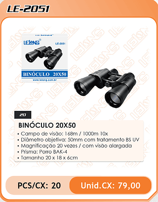 BINÓCULO 20X50 20PÇ=79$
